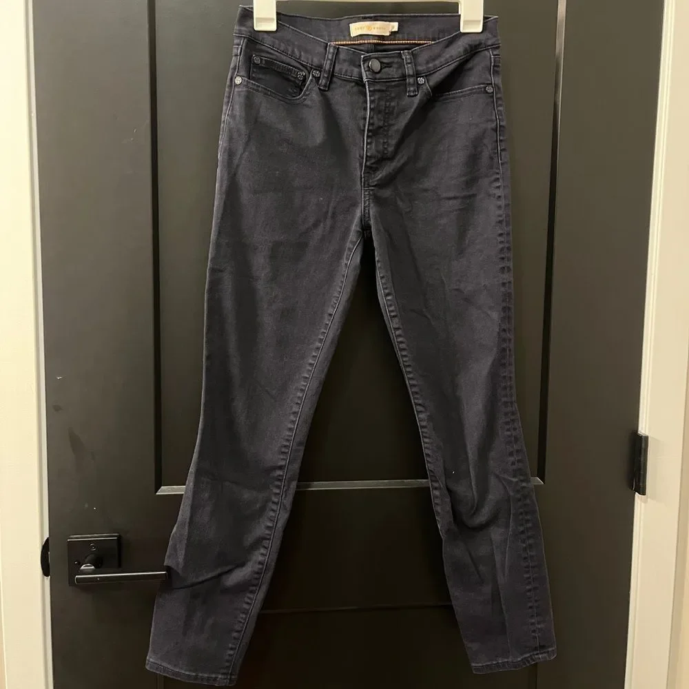 Tory Burch Navy Straight Jeans Size 25 Cotton